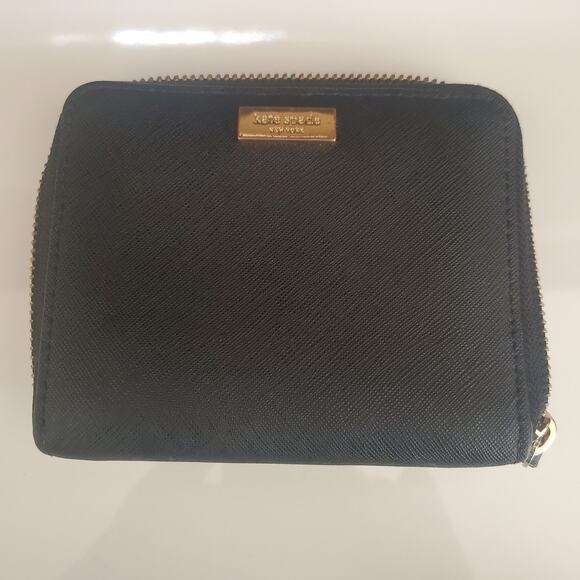 Kate Spade New York Zippered Bi-fold Wallet Travel Card Case Black - Picture 1 of 15